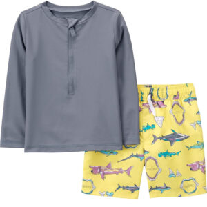 Boys' Swimsuit Trunk and Rash Guard Set - Image 2